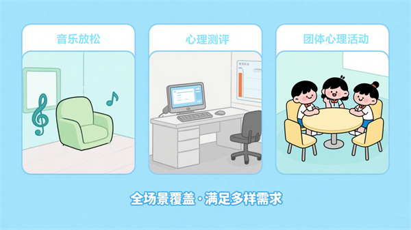 其他功能室：音乐+测评+团体