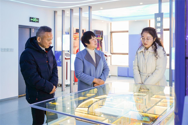 阳光心健负责人带领社区领导参观介绍