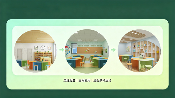 团辅活动区：灵活多变的集体交流空间