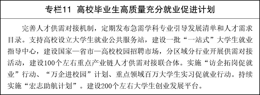 促进高校毕业生高质量充分就业