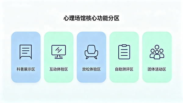 一个标准的心理科普馆，一般要划分哪几个功能区？